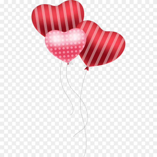Realistic bunch of flying balloons on transparent background PNG