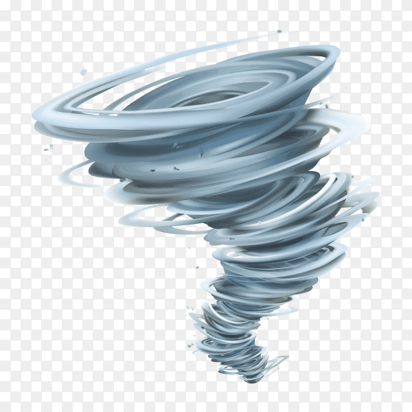 Realistic tornado swirl isolated on transparent background PNG