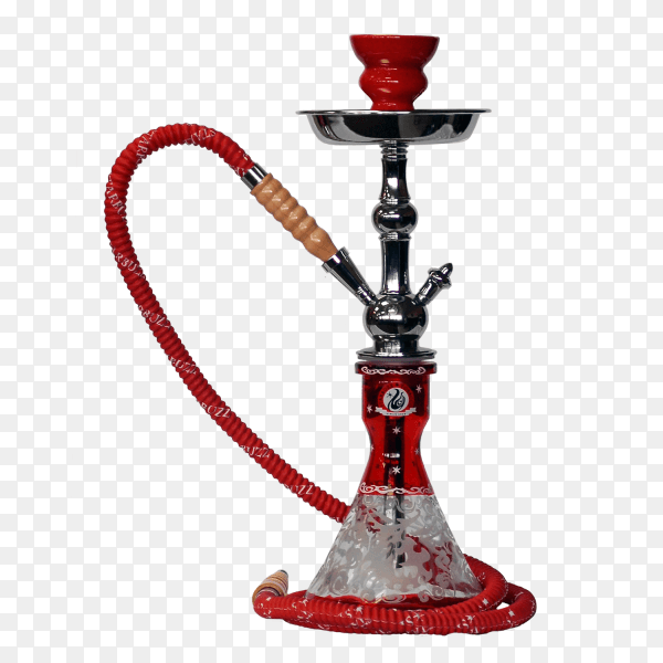 Red Hookah isolated on transparent background PNG