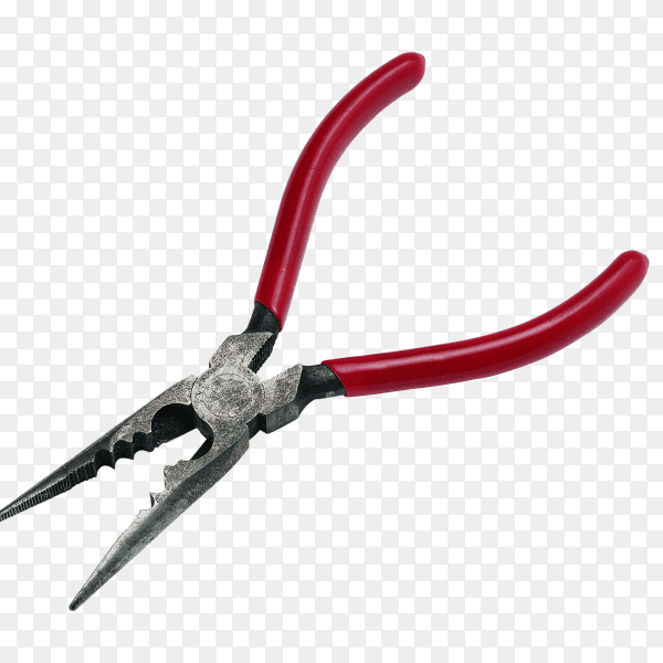 Red Pliers isolated on transparent background PNG