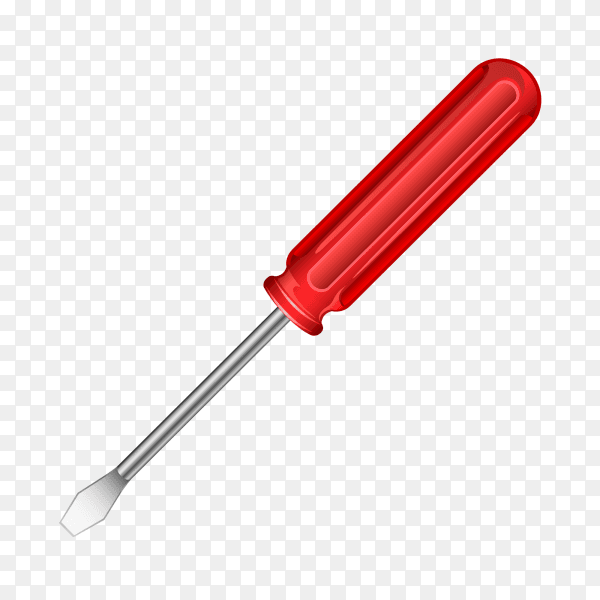 Red Screwdriver isolated on transparent background PNG