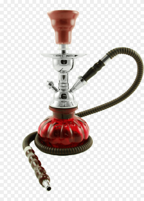 Red and black Hookah isolated on transparent background PNG