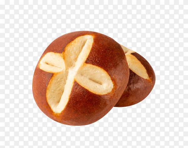 Round brown easter bun isolated on transparent background PNG