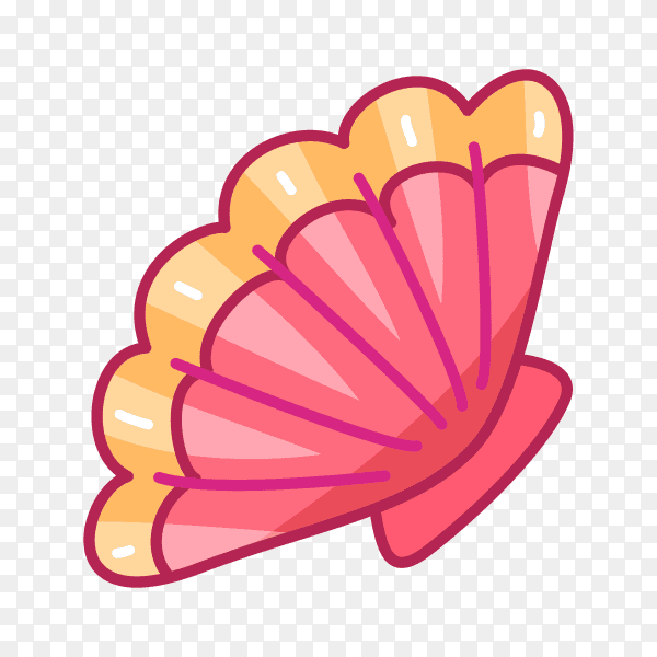 Scallop seashell on transparent background PNG