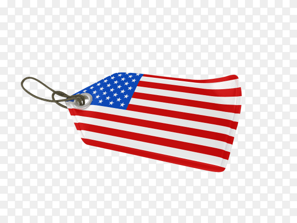 Shopping price tag usa flag on transparent background PNG