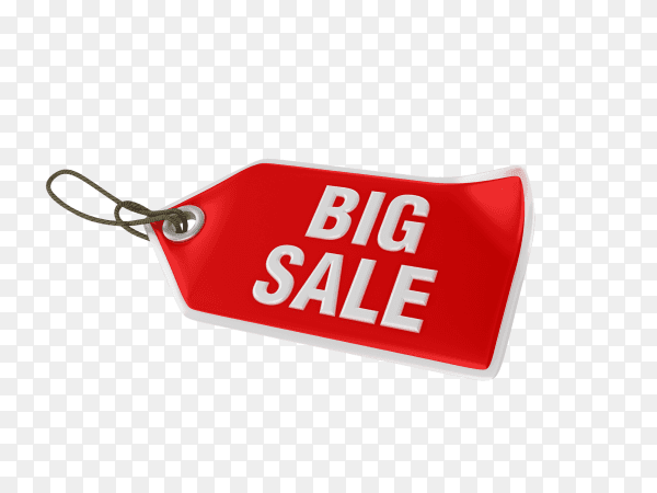 Shopping tag big sale on transparent background PNG