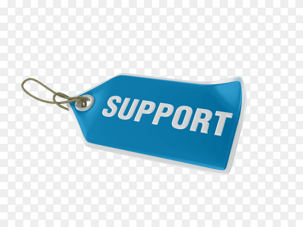 Shopping tag support on transparent background PNG