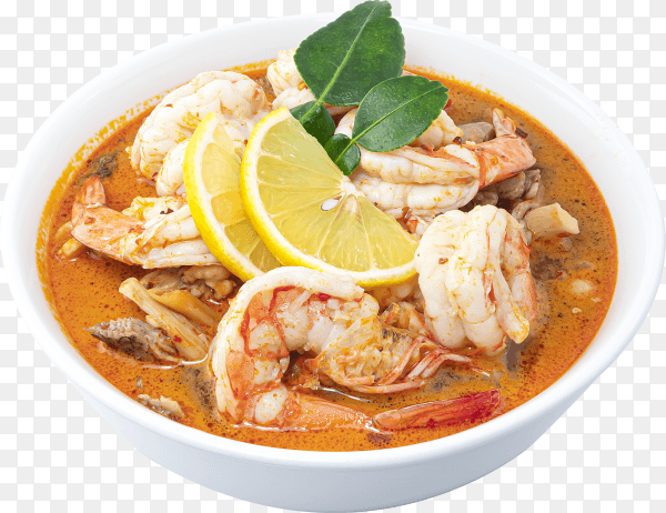 Shrimp spicy sour soup isolated on transparent background PNG