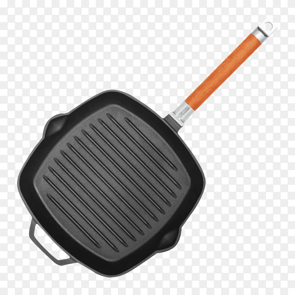 Square grill pan on transparent background PNG