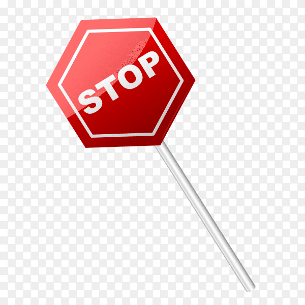 Stop sign illustration on transparent background PNG