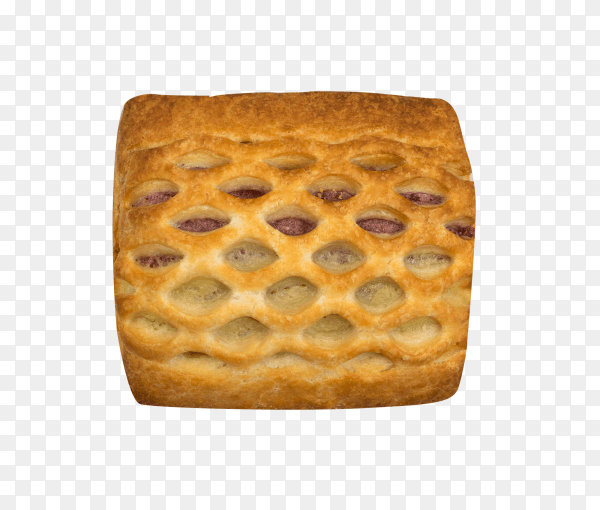 Sweet braided puff pastry isolated on transparent background PNG
