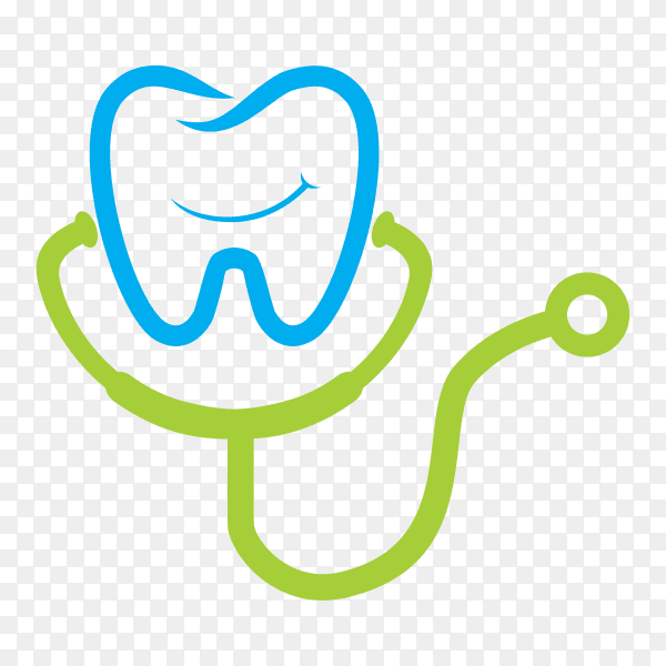 Tooth dental clinic logo on transparent background PNG