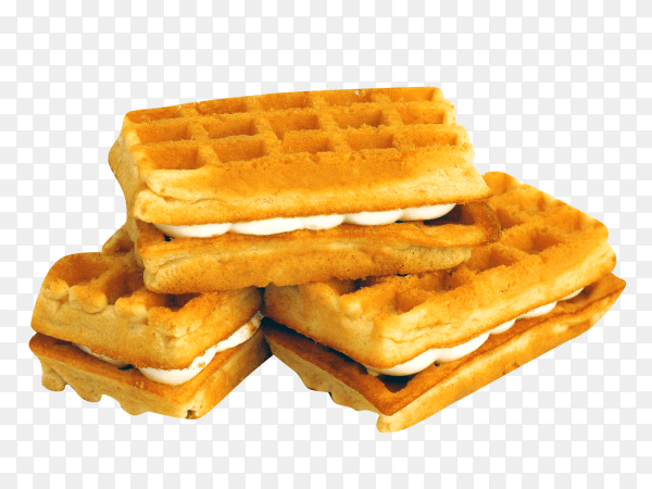 Waffle cookies isolated on transparent background PNG
