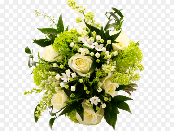 Wedding Flower Bouquet for Bride and Bridesmaid on transparent background PNG