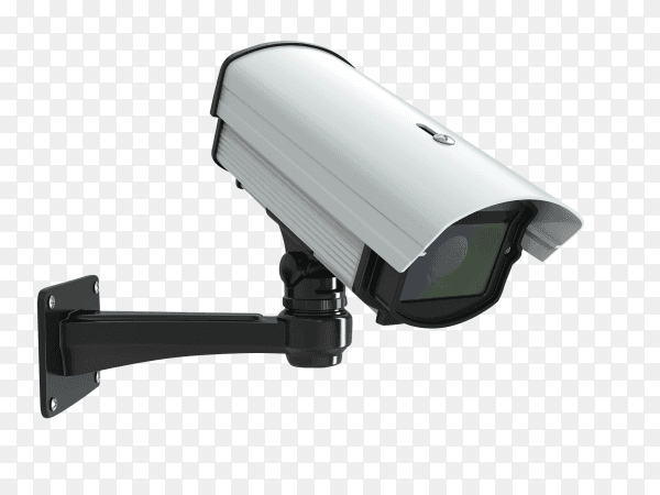White security camera on transparent background PNG