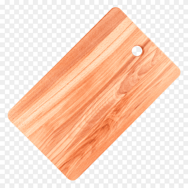 Wooden cutting board on transparent background PNG