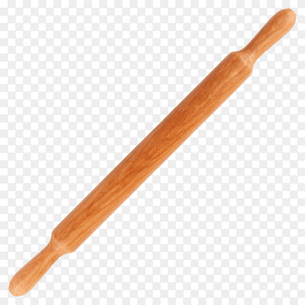 Wooden rolling pin on transparent background PNG