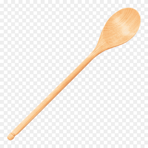 Wooden spoon on transparent background PNG
