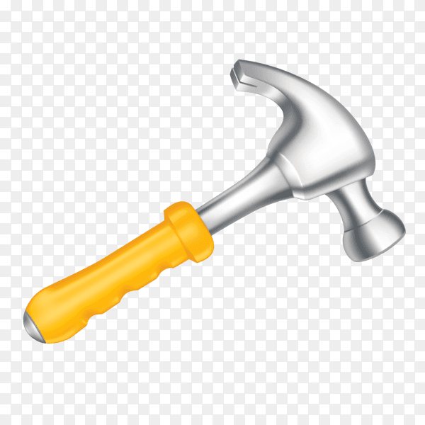 Yellow hammer isolated on transparent background PNG