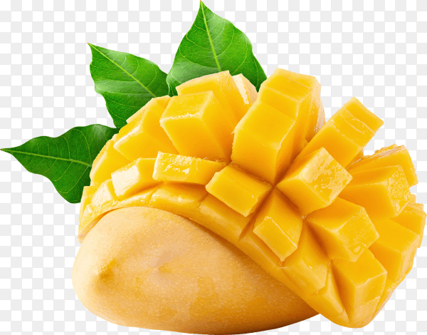 Yellow mango isolated on transparent background PNG
