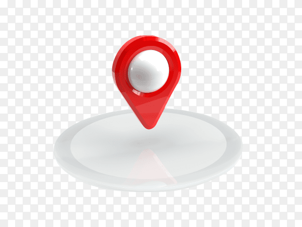 3d render icon location design on transparent background PNG