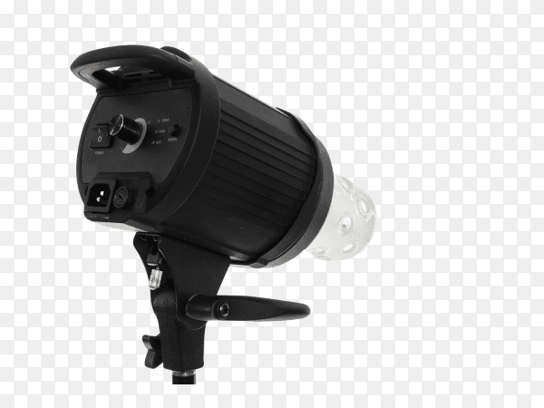 Black Professional lighting equipment on transparent background PNG