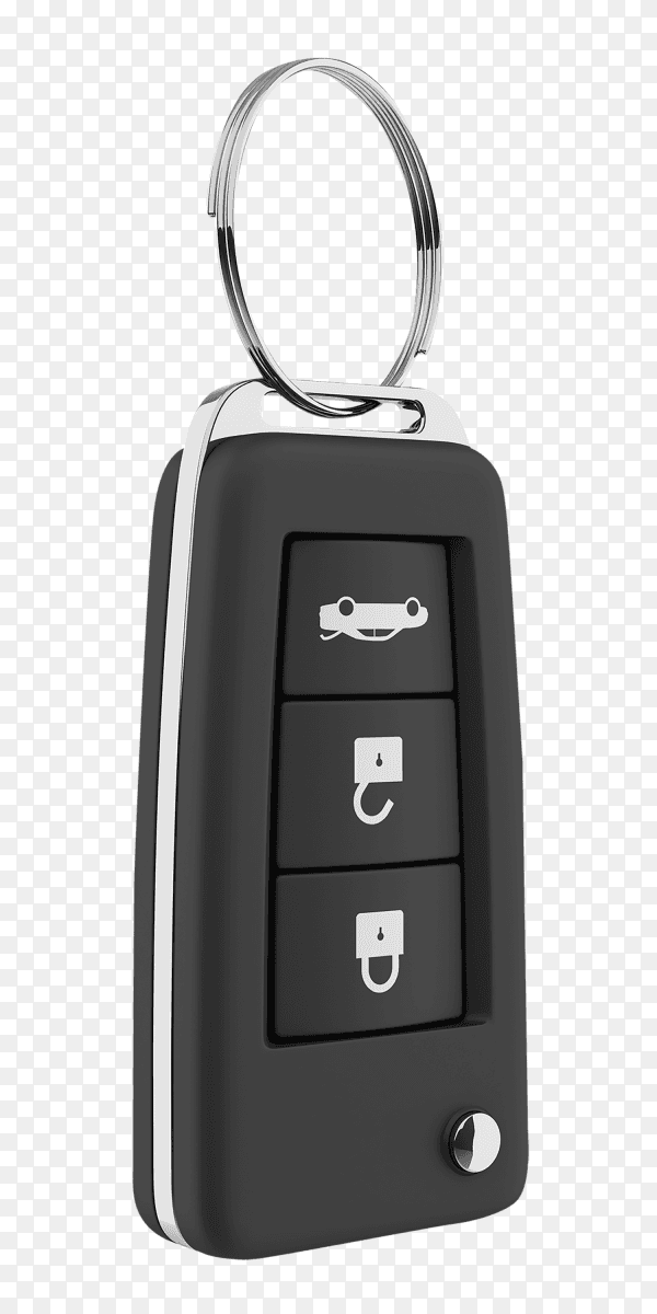 Black Remote car key isolated on transparent background PNG