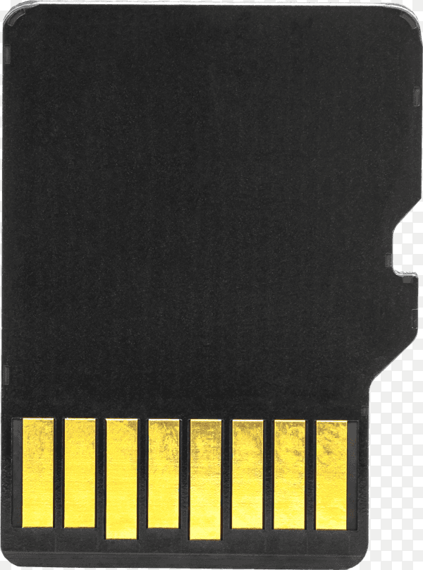 Blank micro sd memory card on transparent background PNG