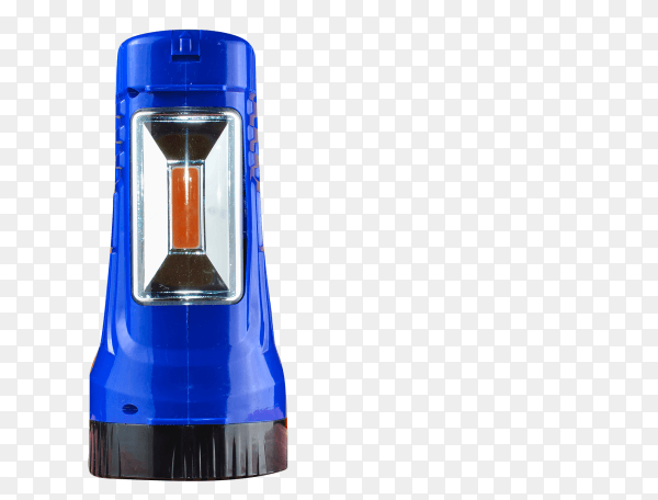 Blue flashlight projector lies on transparent background PNG