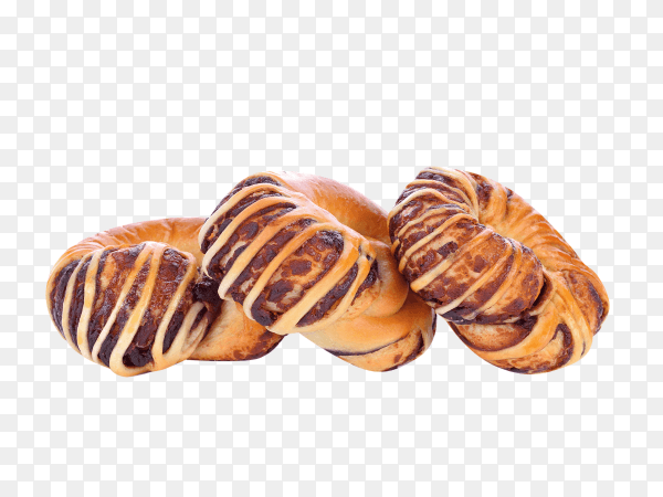 Chocolate bun isolated on transparent background PNG