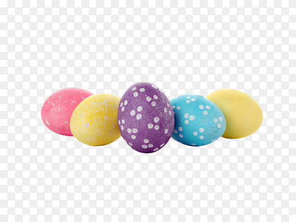 Colorful easter eggs isolated on transparent background PNG
