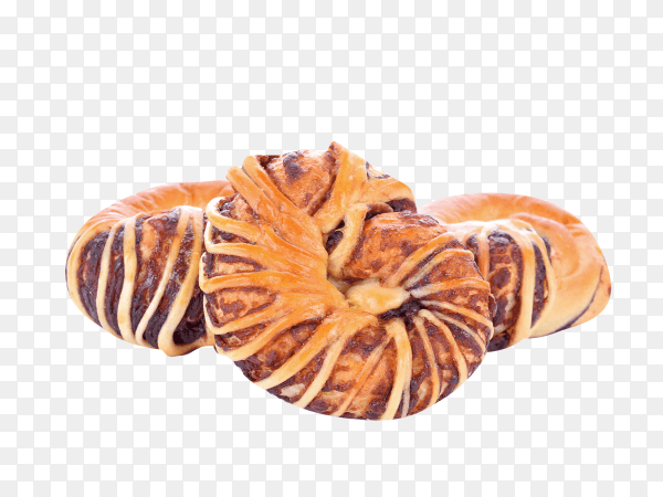 Delicious Chocolate bun isolated on transparent background PNG