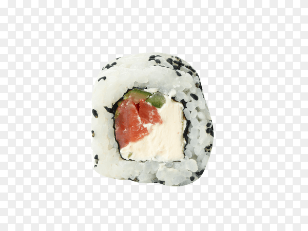 Delicious sushi roll isolated on transparent background PNG