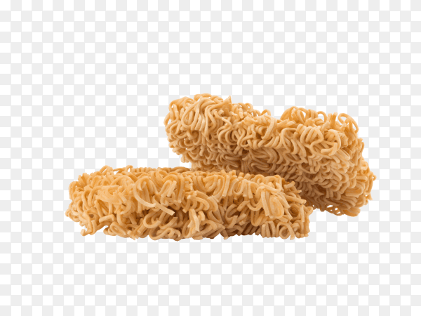 Dry instant noodles isolated on transparent background PNG