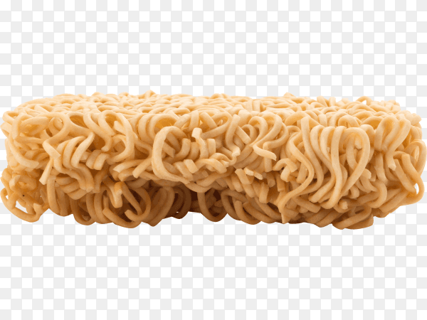 Dry instant noodles on transparent background PNG