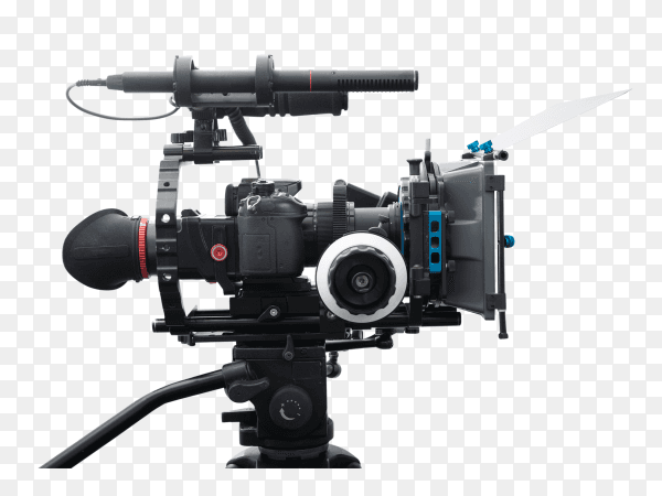 Dslr video camera rig isolated on transparent background PNG