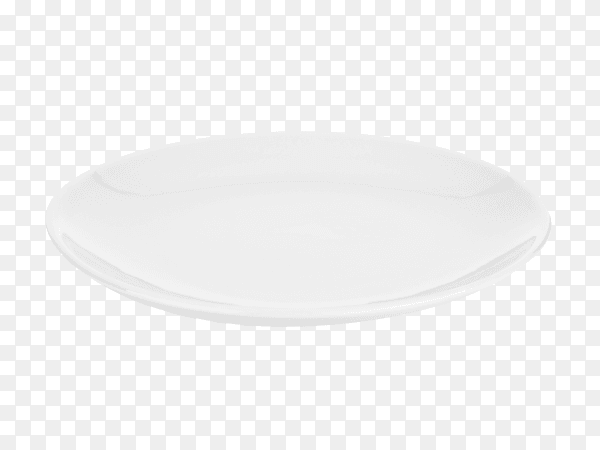 Empty ceramic round plate isolated on transparent background PNG