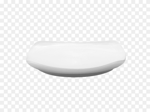 Empty white plate isolated on transparent background PNG