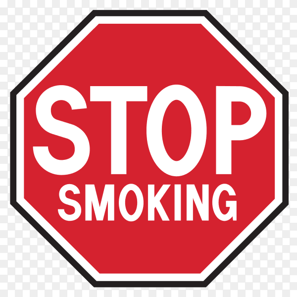 Forbidden no smoking red sign on transparent background PNG