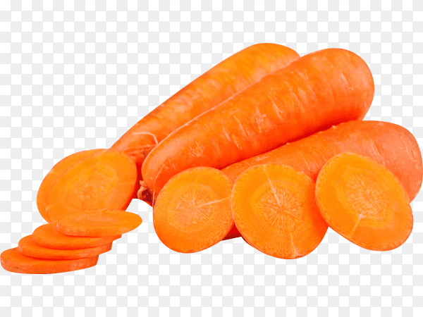 Fresh carrots isolated on transparent background PNG