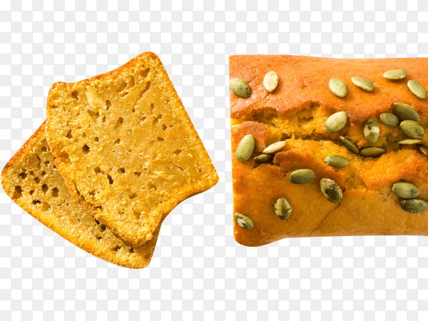 Fresh pumpkin bread isolated on transparent background PNG