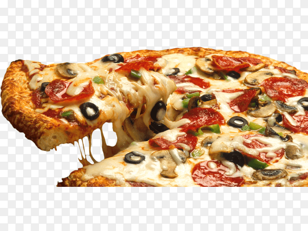 Fresh supreme pizza on transparent background PNG