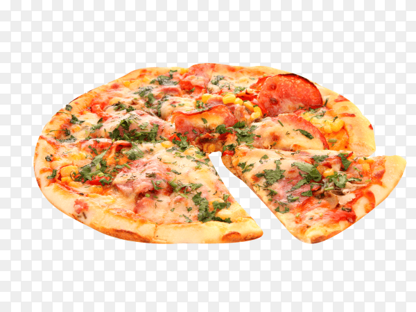 Fresh tasty pizza on transparent background PNG