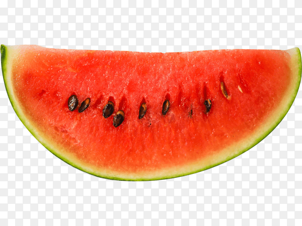 Fresh watermelon slice isolated on transparent background PNG