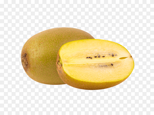 Gold kiwi fruit mockup isolated on transparent background PNG