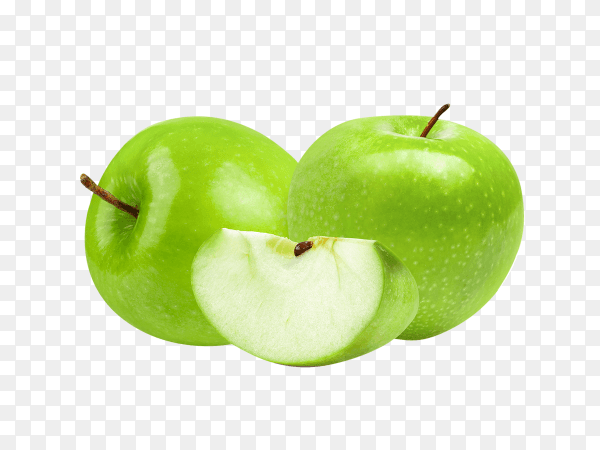 Green apple isolated on transparent background PNG