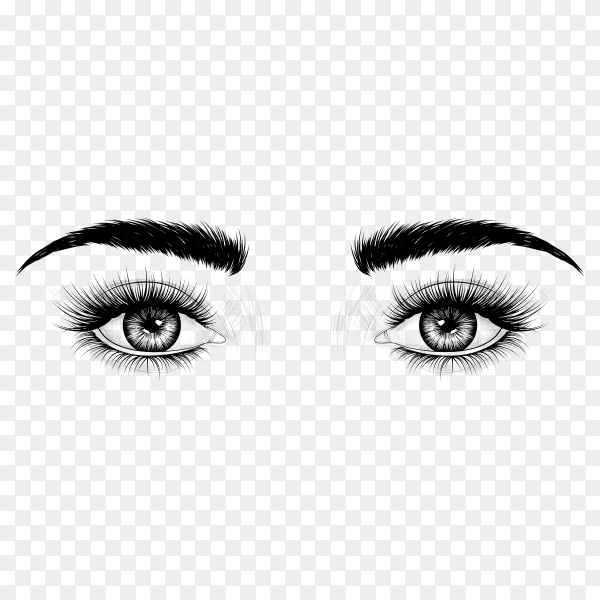 Hand drawn eyes on transparent background PNG