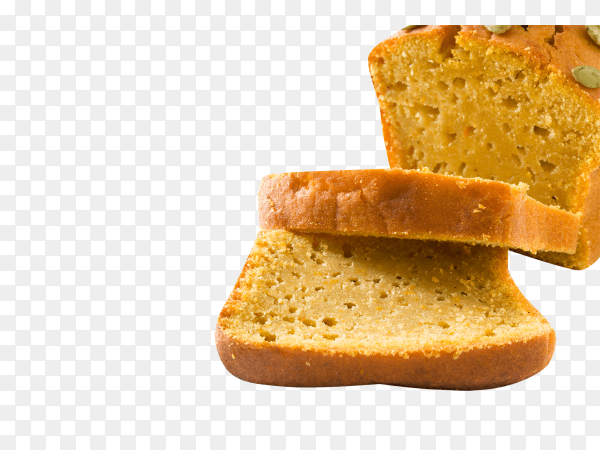 Homemade delicious pumpkin bread isolated on transparent background PNG