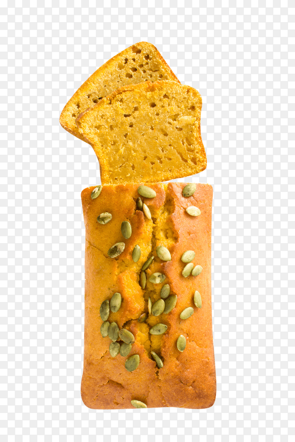 Homemade fresh pumpkin bread isolated on transparent background PNG