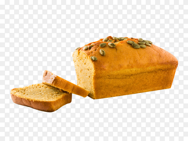 Homemade pumpkin bread isolated on transparent background PNG